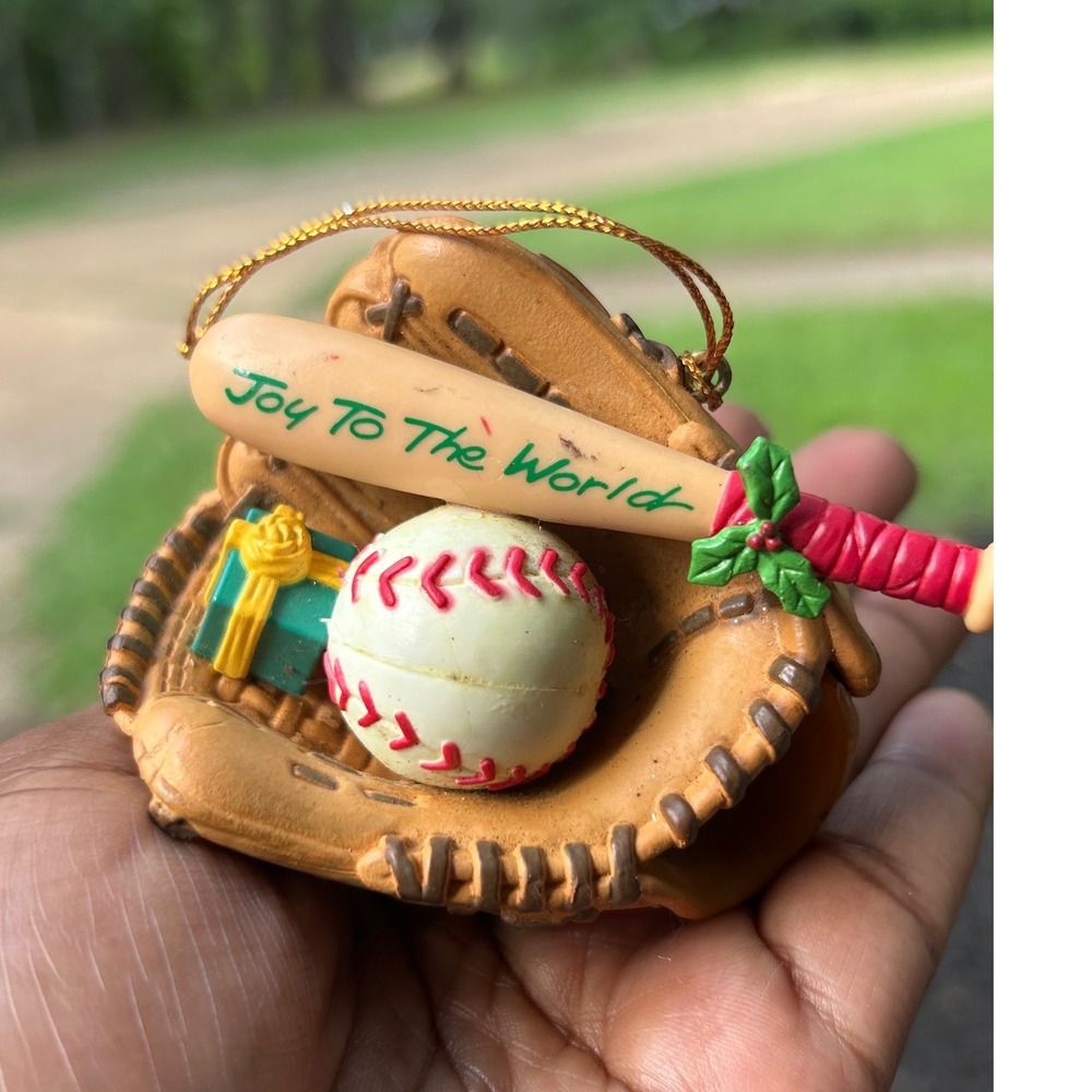 Baseball Glove‎ Ball Bat Christmas Ornament 1994 Joy To The World Baseball Gift